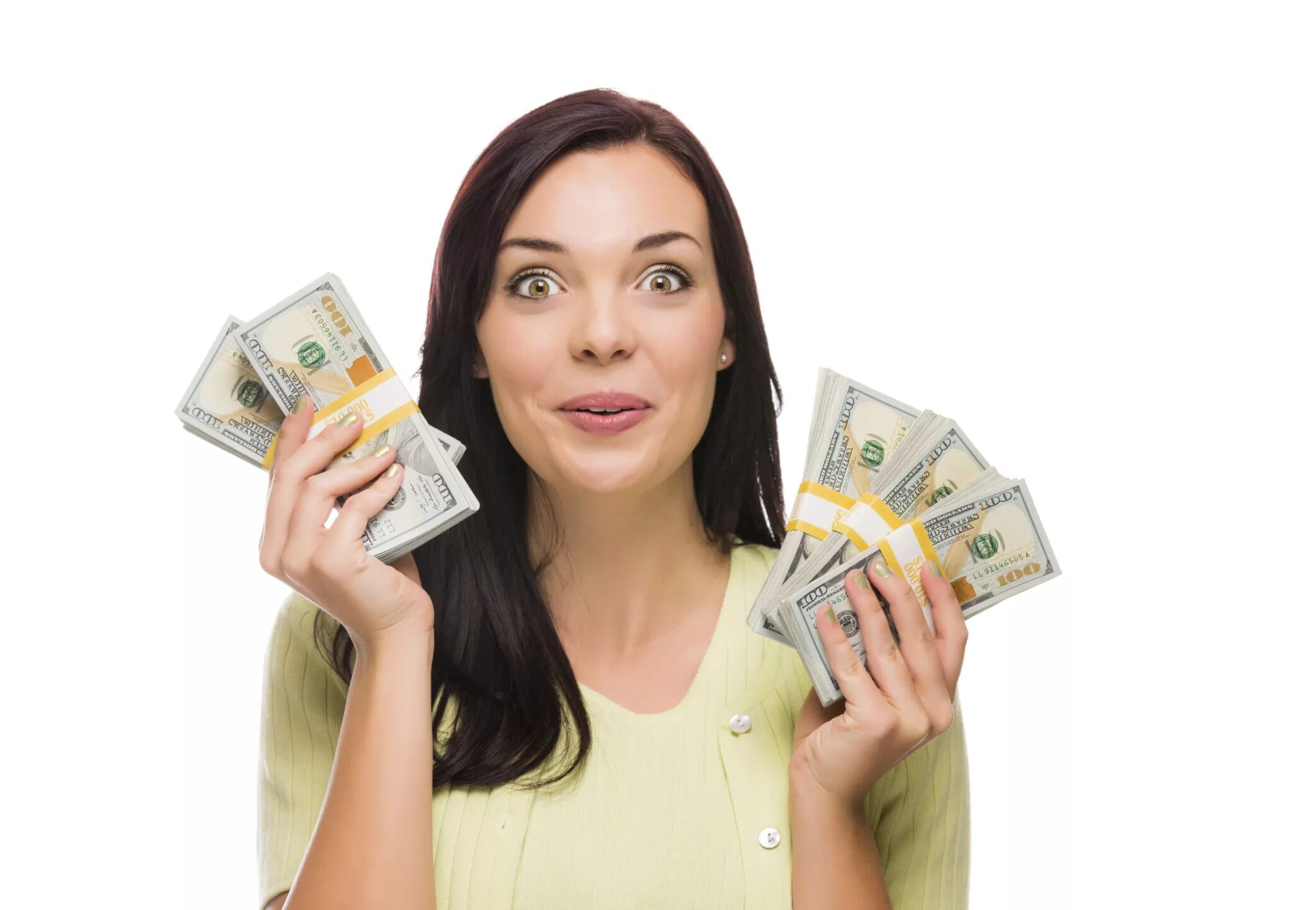 Блогер перевела деньги. Женщина с деньгами. Деньги в руках девушки. Радостная женщина с деньгами. Девушка с долларами.