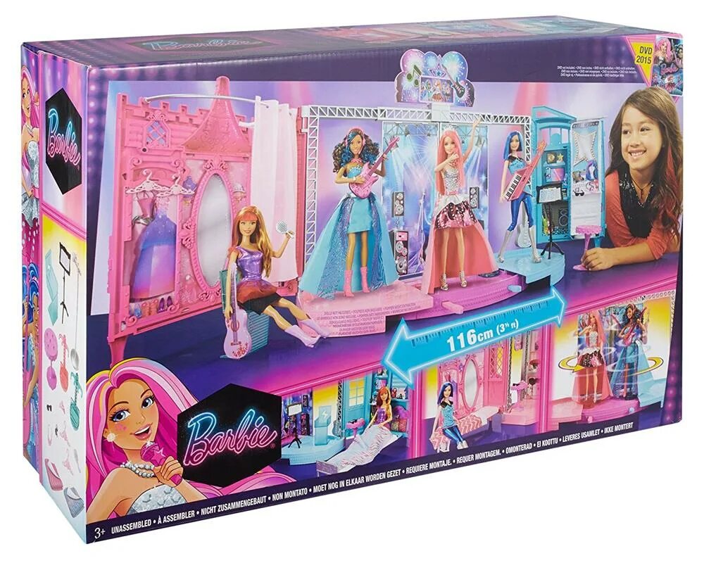 Большой набор кукол. Barbie кукольный домик "Звездная сцена" ckb78. Барби Звездная сцена. Куклы Барби большие наборы. Игрушки для девочек Барби.