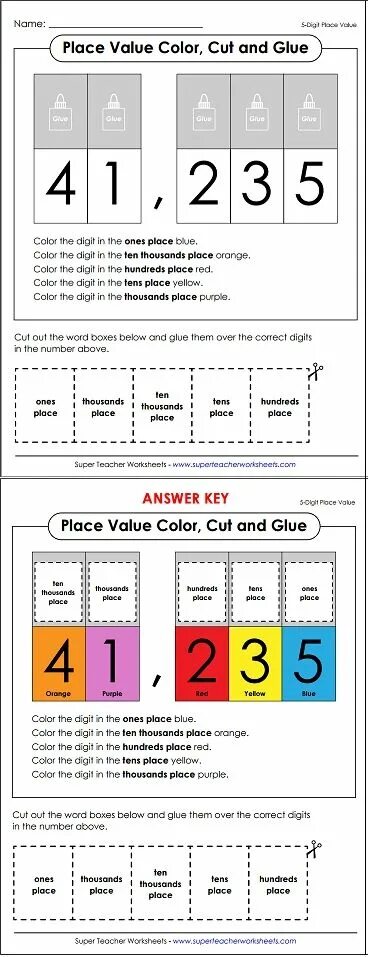 Value число. Place value worksheets. numbers worksheets cut and glue. place values for digits. number place журнал.