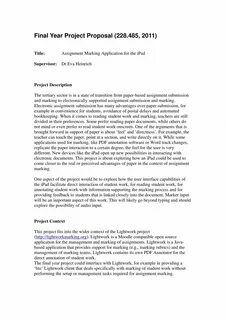 pdf examples project proposal template for students word by Brandon Oliver Proj...