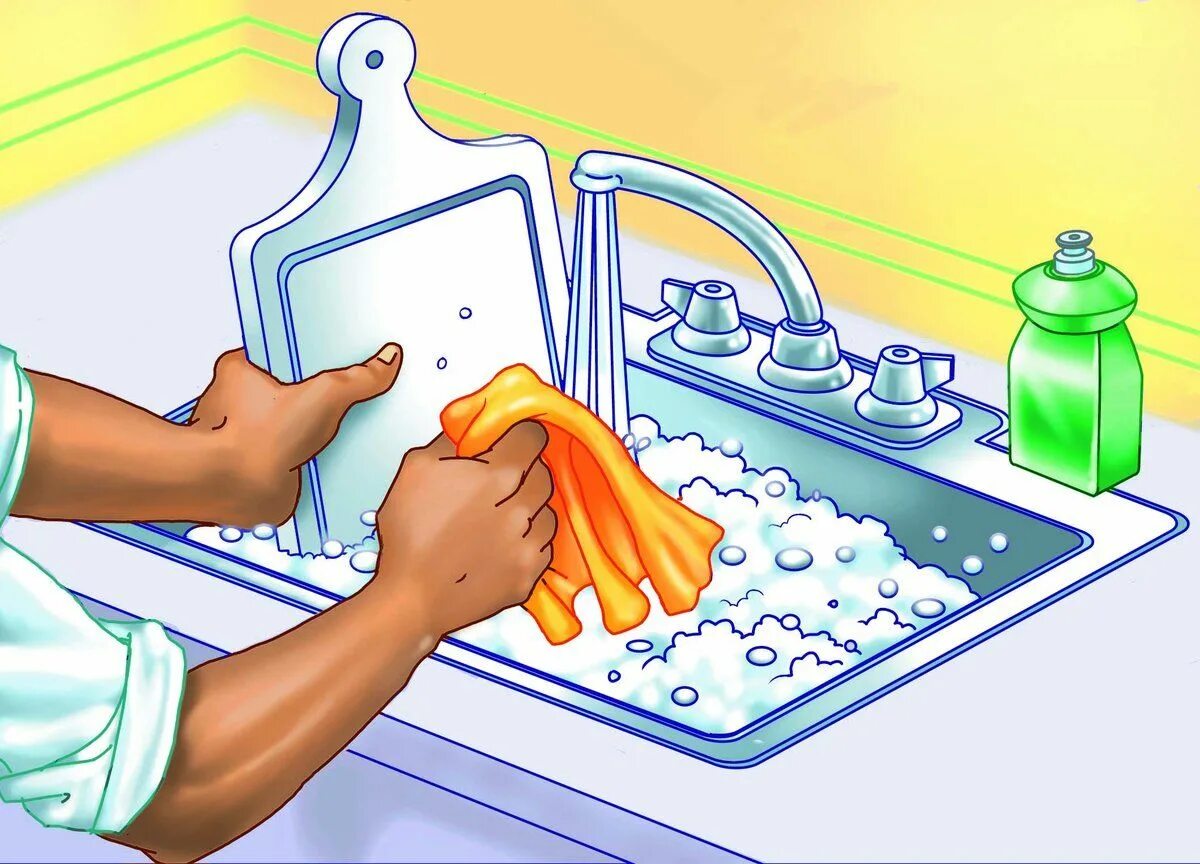 Мыть посуду. Рисунок ребенка моющего посуду. Мыть посуду картинка для детей. Мытье посуды рисунок. He to wash dishes