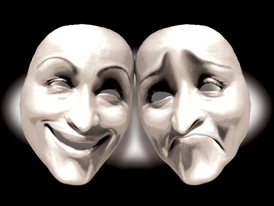 Маски грусть и радость. Театральные маски эмоции. Маска мимика. Веселая маска. Грустная маска.