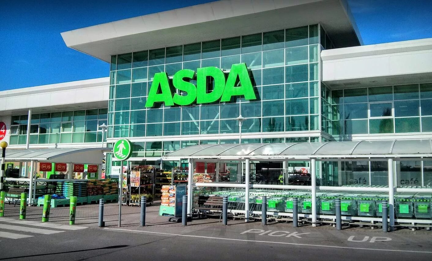 Asda. Asda — сеть супермаркетов. Магазин Асда в Англии. Джордж Асда Англия.