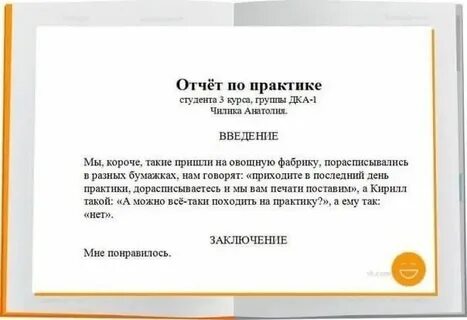 Видео отчет как пишется