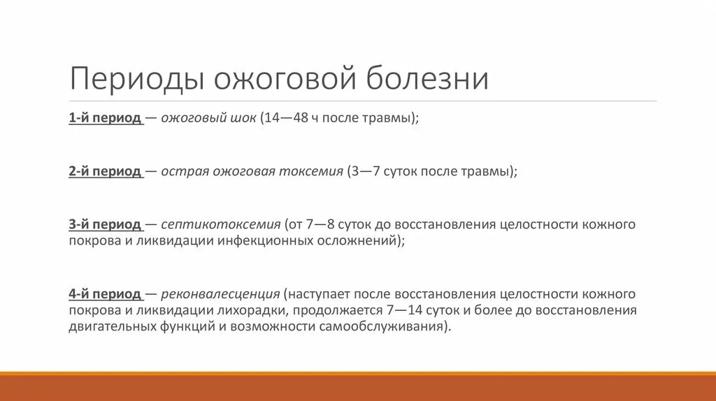 Степени шока при ожогах. Ожоговая болезнь периоды ожоговой болезни. Периоды течения ожоговой болезни. Переходы ожоговый болезни. Переиоды шоковой болезни.