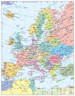 Зарубежная европа карта со странами и столицами