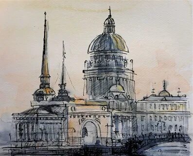 Город санкт петербург нарисованный