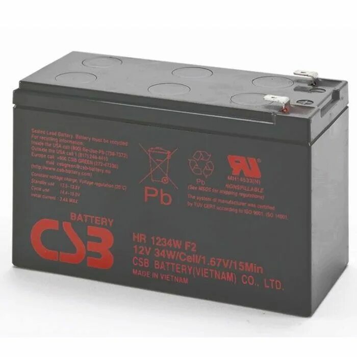 Батарея csb 12v. Аккумулятор CSB (hr1234w) 12v 9ah. CSB батарея hr1234w (12v, 9ah, 34w) клеммы f2. CSB HR 1224w 12в 6 а·ч. Батарея для ИБП CSB hr1224w.