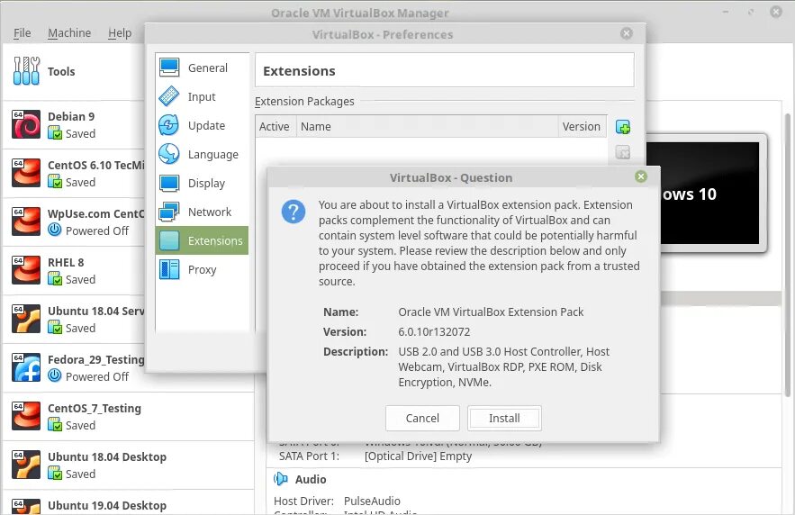 Vm virtualbox extension pack. VIRTUALBOX Extension Pack. Установка VIRTUALBOX Extension Ubuntu. Виртуал бокс характеристики. VIRTUALBOX расширить диск.