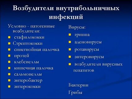 Основной возбудитель внутрибольничной инфекции