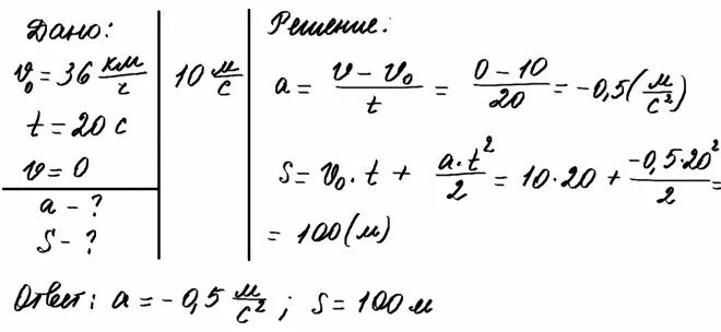 Автомобиль движется 36 км ч. Поезд двигался равнозамедленно. Поезд движется со скоростью 20 м/с. Поезд движется со скоростью 36 км ч если выключить ток. Найти ускорение поезда.