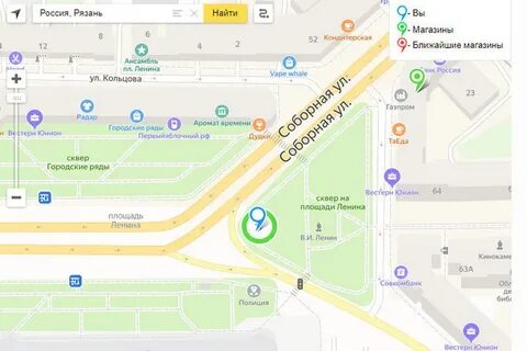 Найти магазин на карте