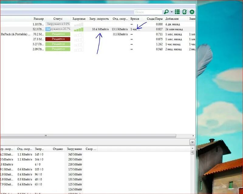 Скорость торрента через мобильный интернет. Как увеличить скорость торрента. Скорость закачки 1 МБ/С.