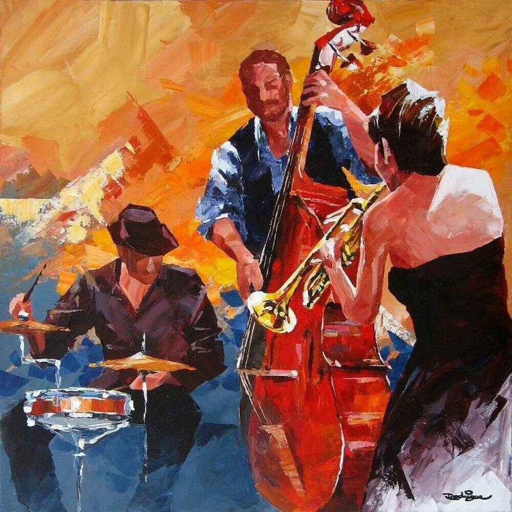 Jazz arts. Джаз бэнд. Картина музыканты. Джаз в живописи. Музыканты композиция.