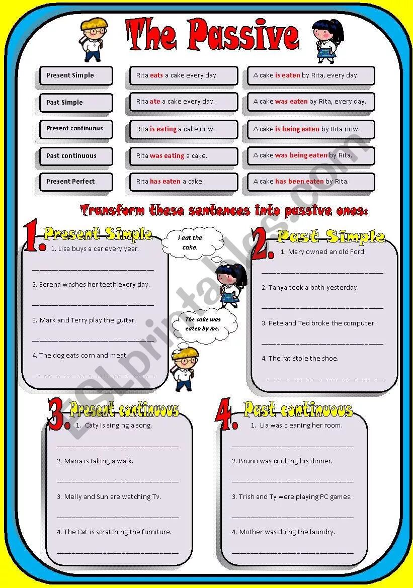 Past Continuous Passive exercises. Present, past, Passive, perfect, Future exercises. Perfect Passive exercises pdf. Present Continuous Passive exercises pdf. Present past passive worksheets