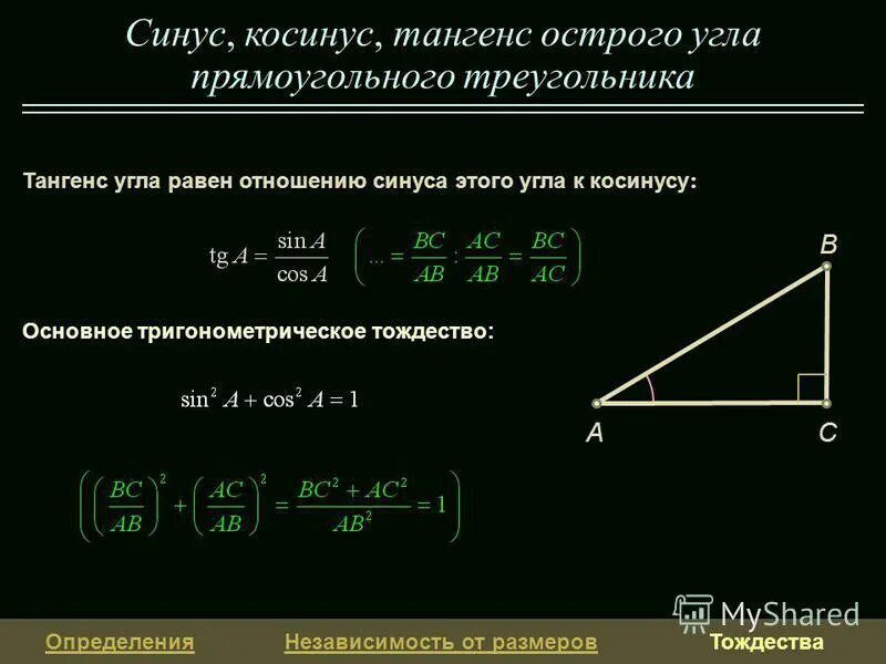 Косинус угла
