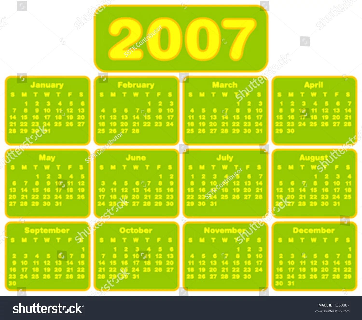 650 imágenes de Calendar 2007 - Imágenes, fotos y vectores de stock Shutterstock