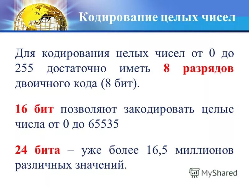 Кодирование чисел. Целые числа от 0 до 255. Целые числа от 0 до 255. Числа в двоичном коде. Целые числа без знака.