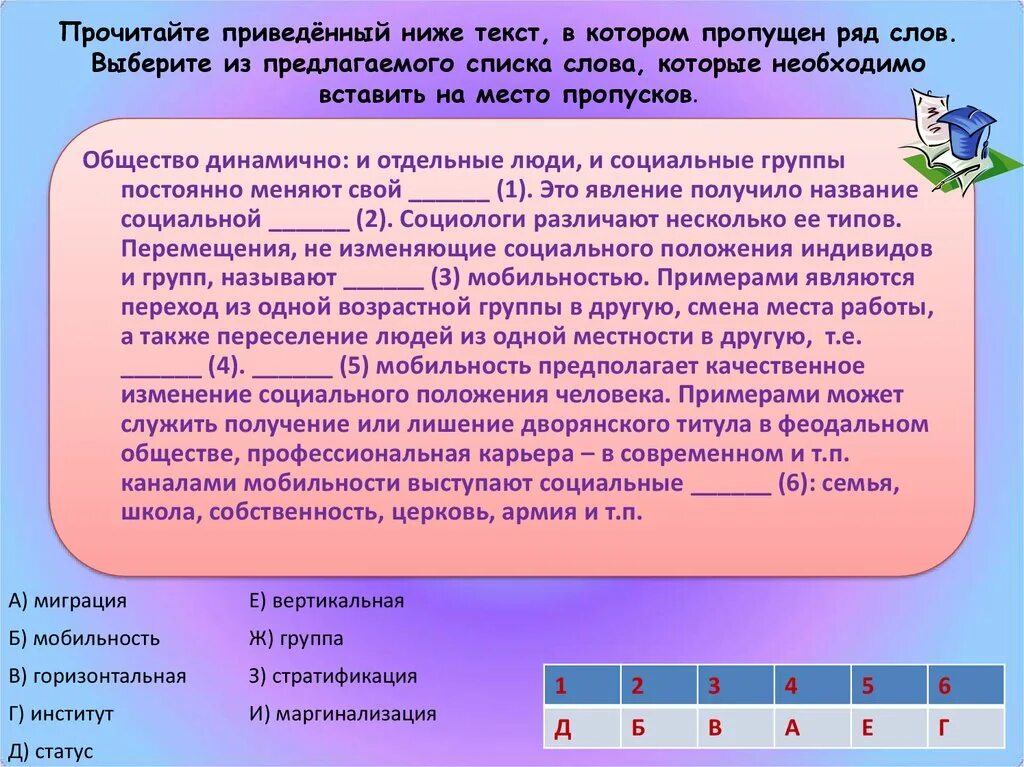 Прочитайте приведённый ниже текст в котором. Общество динамично и отдельные люди и социальные группы. Прочитайте приведённый ниже текст в котором пропущены слова. Прочитайте приведённый ниже текст в котором пропущен ряд слов. Заполните пропуски в тексте в обществе