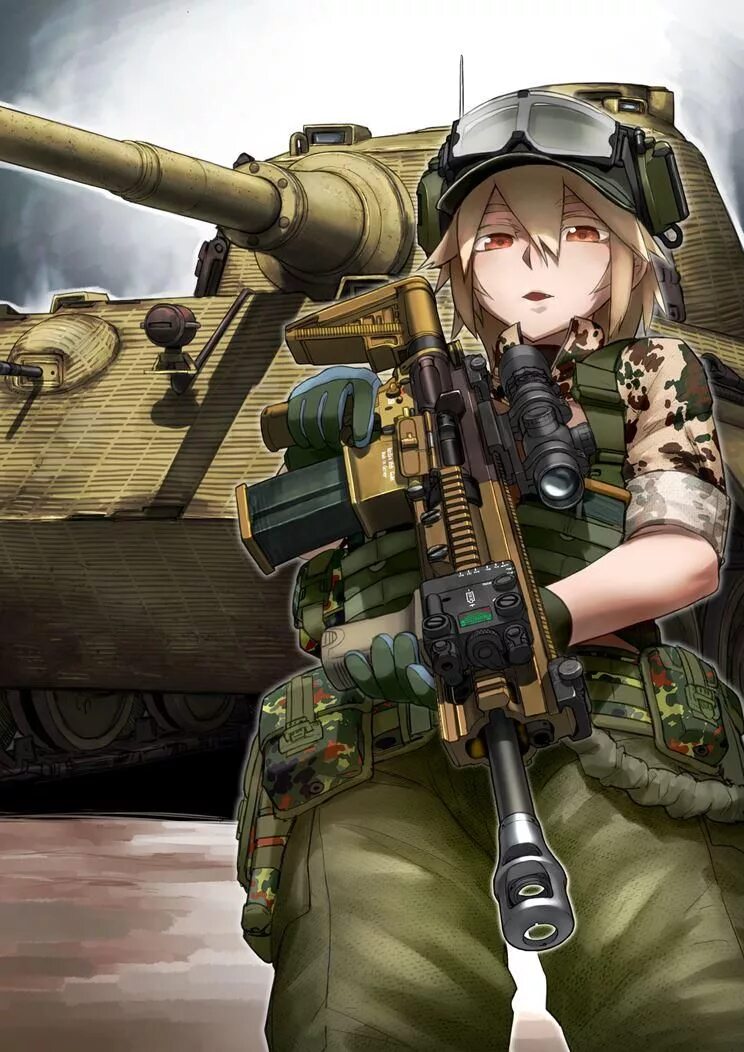 Pin on anime girl & gun