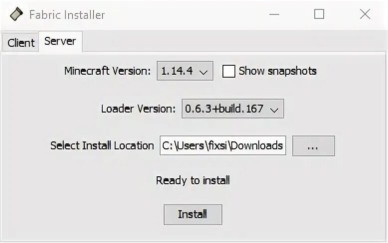 Install fabric loader