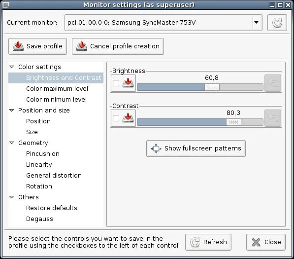 Monitor parameters. Monitor parameters
