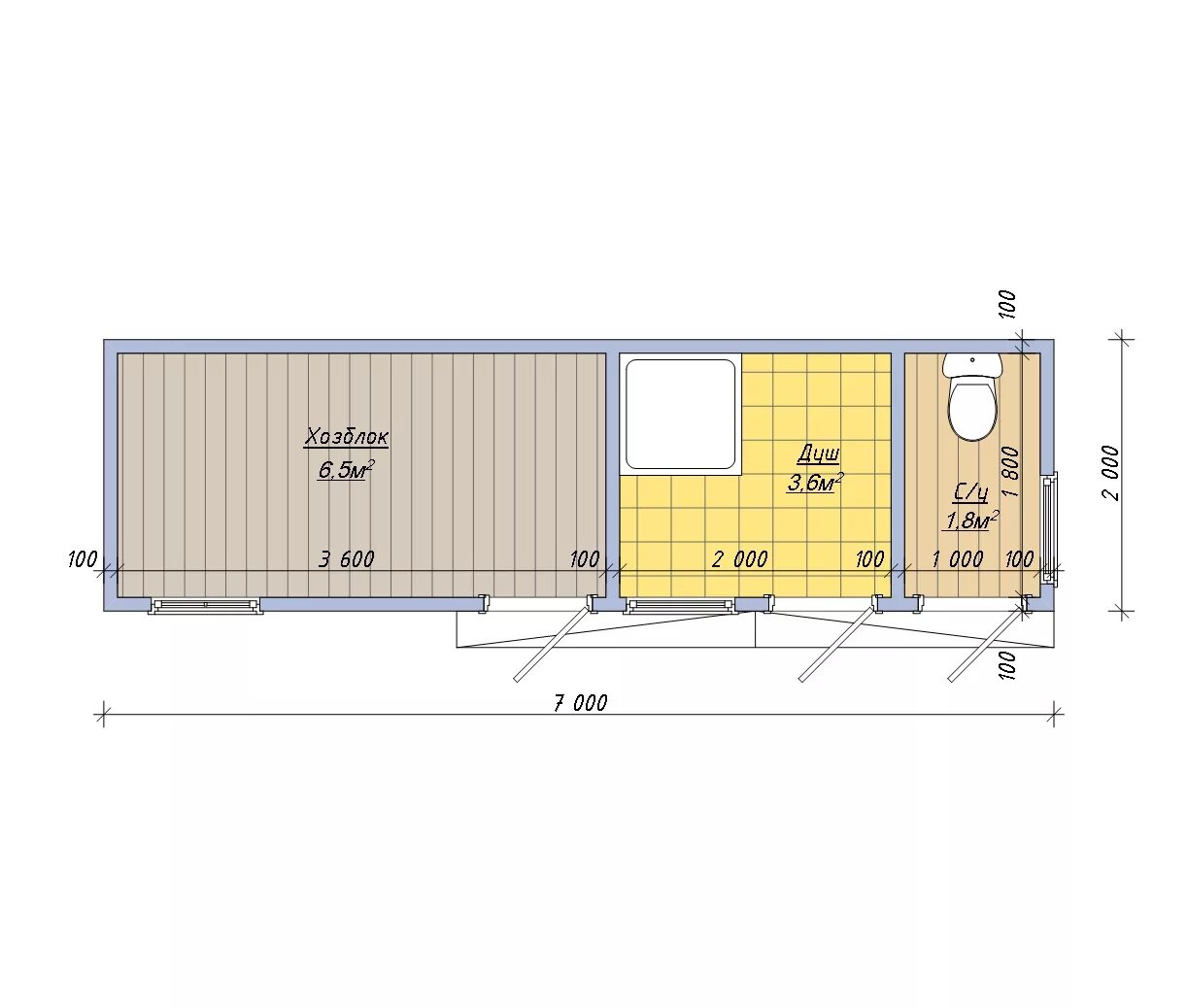 Вагончик туалет. Бытпром хозблок с душем и туалетом. Планировка в бытовке 6х2.3. Хозблок планировка 6х3.