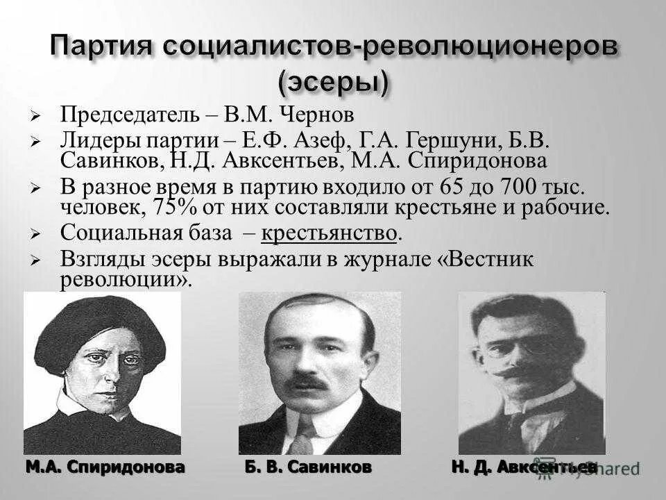 Лидеры ПСР 1902. Лидер партии эсеров в 1917. Партия эсеров ((Лидеры в.м. Чернов и н.д. Авксентьев). Представители эсеров в 1917.