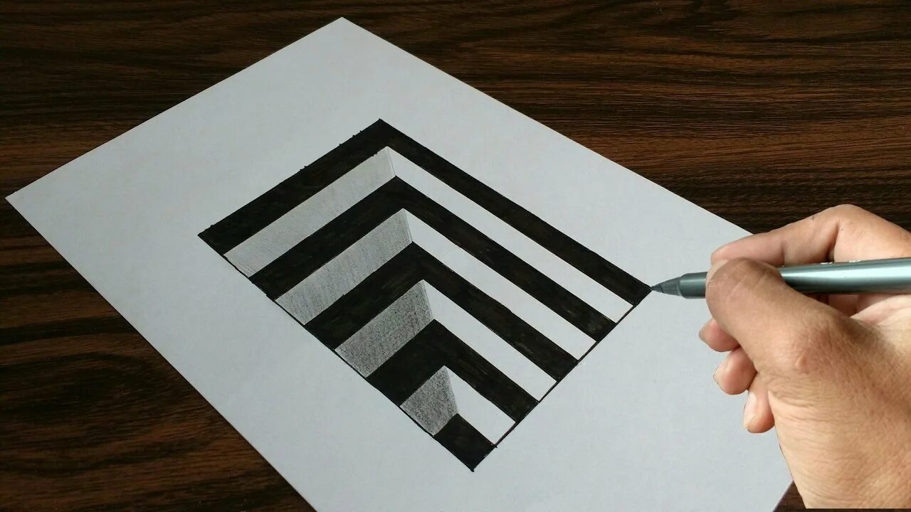 Оптические иллюзии на бумаге. Простые оптические иллюзии на бумаге. Объемные рисунки. Иллюзии карандашом.