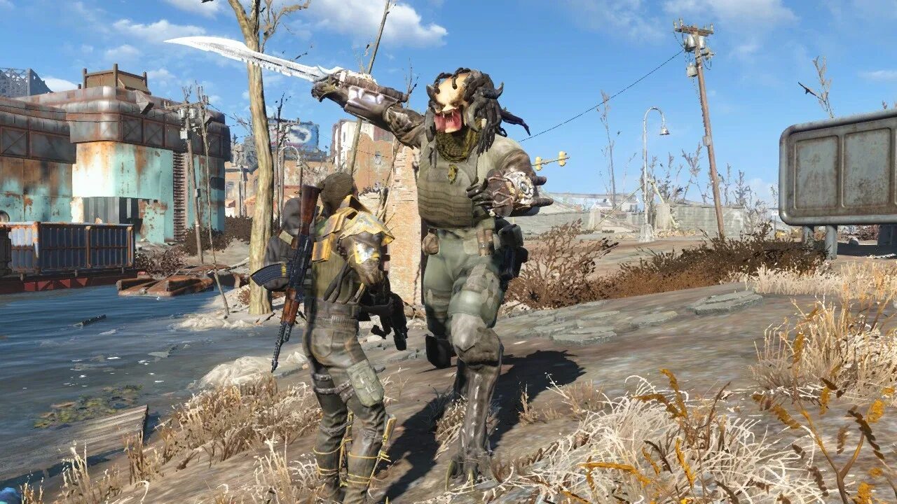 Next gen upgrade fallout. Фоллаут 4 хищник. fallout 4 predator. fallout 4 predator mod. броня хищника для fallout 4.