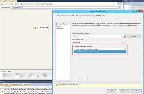 In a existing SSIS project I need to create a new package with existing OLE...
