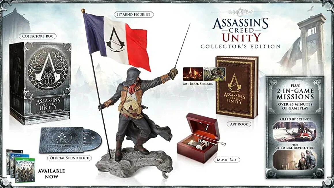Ассасин крид эдишн. Assassins Creed Collector Edition Xbox. Коллекционное издание Assassins Creed Unity Guillotine Edition. Коллекционное издание Assassins Creed 1. Assassin's Creed Unity фигурка.