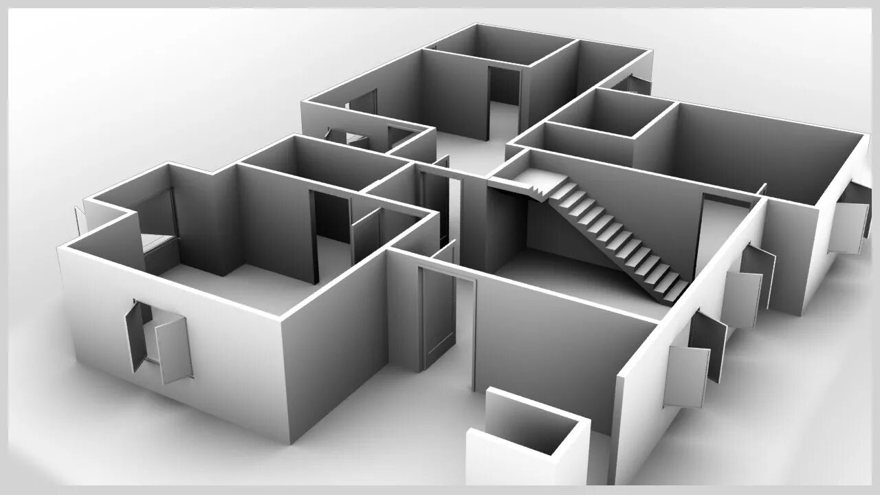 3ds Max. Промышленные здания 3ds Max model. Объемное проектирование. Трехмерная модель помещения.