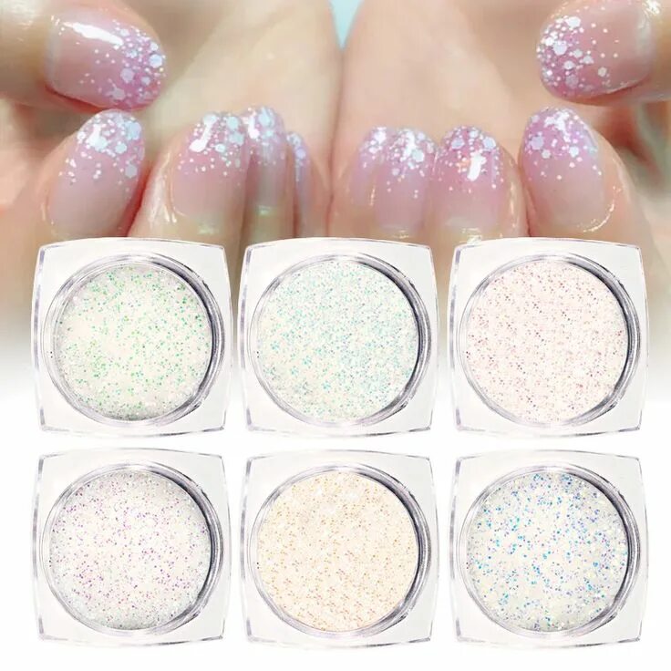 1pcs Gold/Silver Mixed 0.2/0.4/0.6/1mm Nail Art Glitter Powder Dust Nail Art Tip