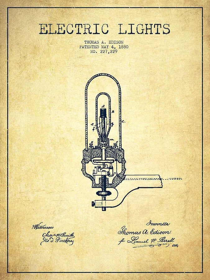 Патент эдисона. Эдисон электрик. эдисон электрик лайт. patented лампа. патенты эдисона.