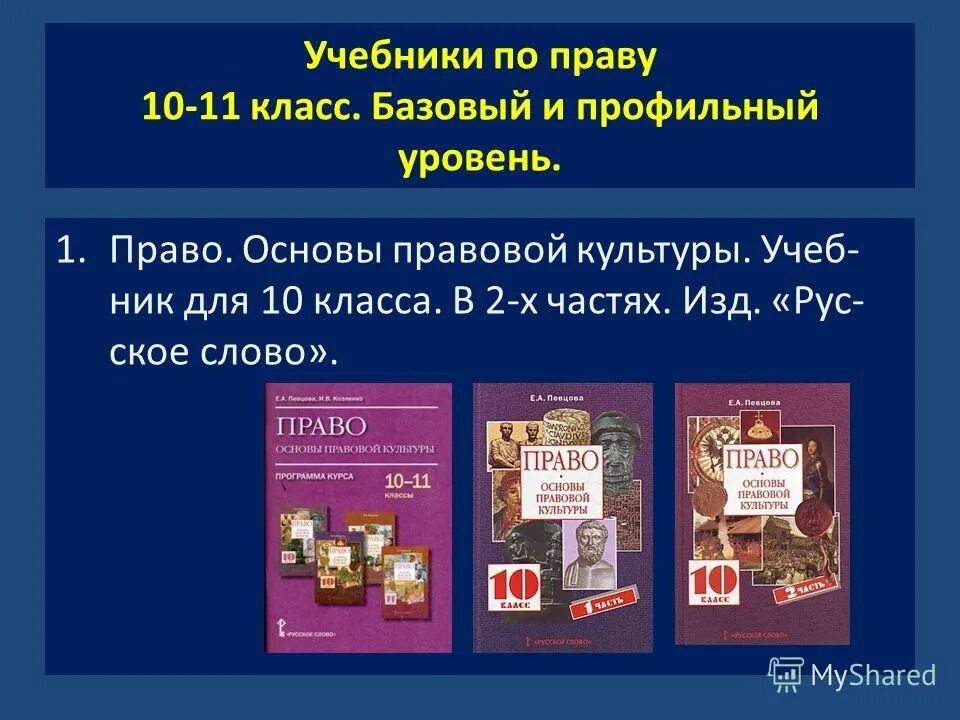 Право 11 класс профильный уровень