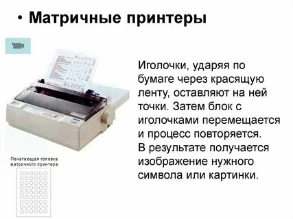 Печатающим элементом в матричных принтерах является