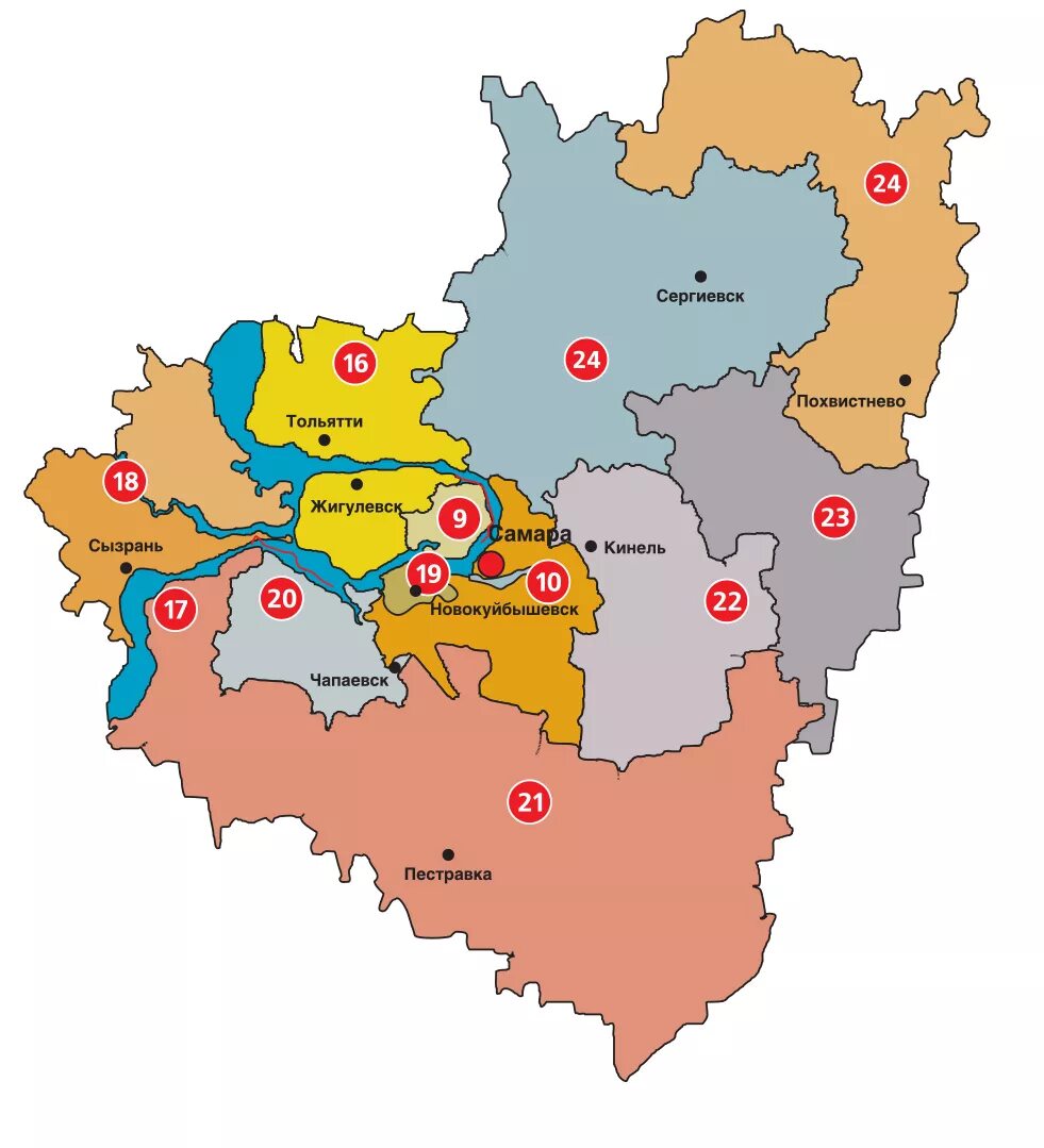 Какие районы в самарской области. Карта Самарской области. Округа Самарской области. Избирательные округа Самарской области. Самарская область границы.