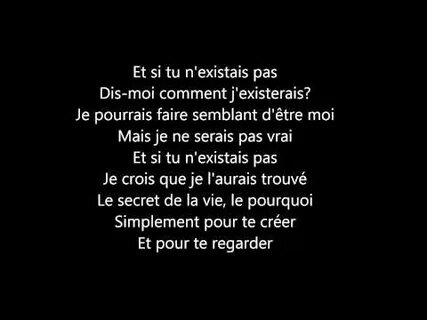 Et si tu n existais pas транскрипция