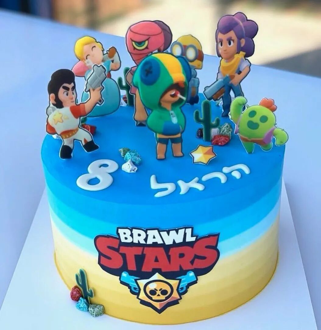 Торт старс для мальчика. Торт Brawl Stars с Леоном. Brawl Stars торт для мальчиков.