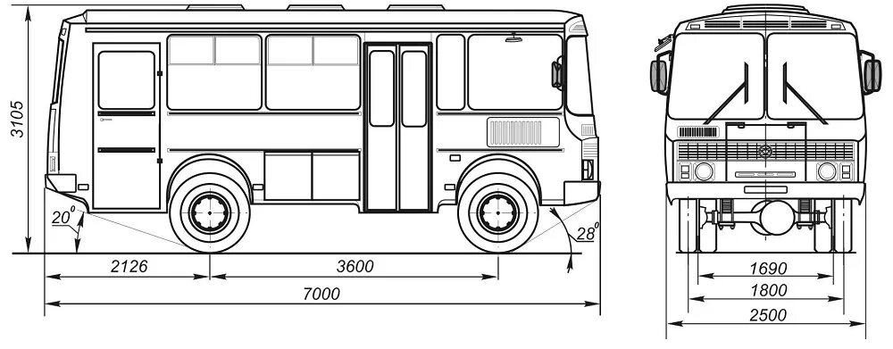 Технические характеристики автобуса паз. ПАЗ 3206 габариты. Габариты ПАЗ 3205. Чертеж автобуса ПАЗ 3206. Габариты автобуса ПАЗ 3205.