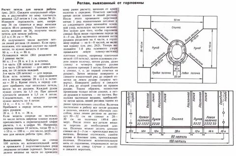 Женский свитер регланом сверху спицами со схемами