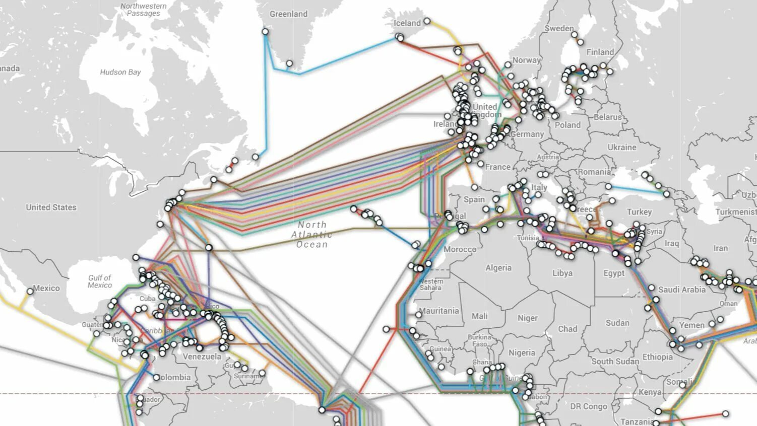 Схема прокладки оптоволокна. Трансатлантический кабель интернет карта. Карта подводных оптоволоконных кабелей.