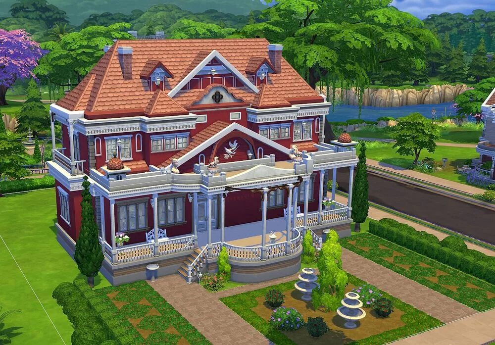 Как сохранить дом в симсе. SIMS 4 Colonial House. SIMS 4 поместье. Ратуша симс 4. Колониальный дом симс 4.