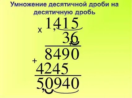 План урока умножение десятичных дробей 5 класс