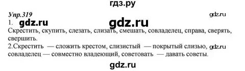 Упр 319 по русскому языку 6 класс