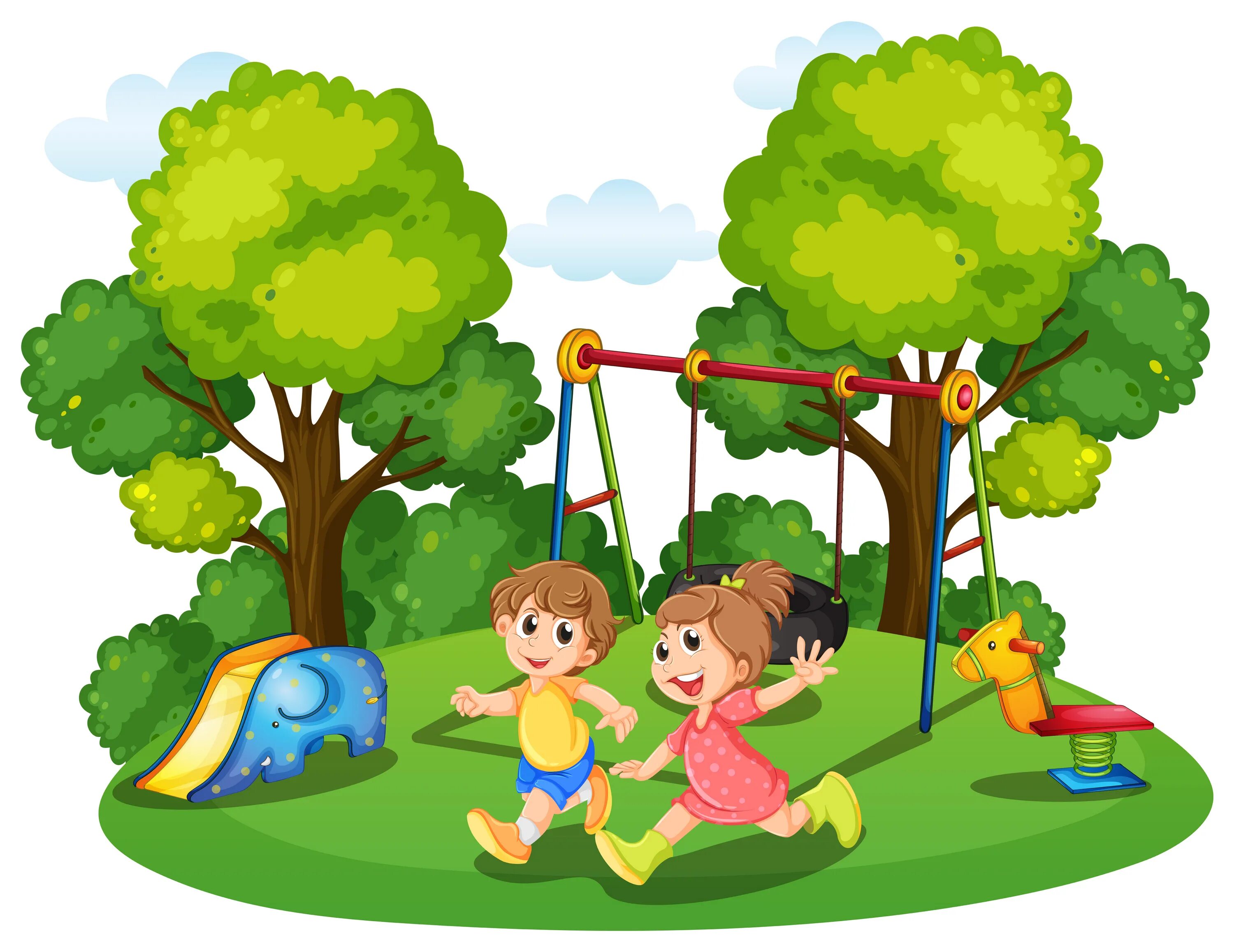 He them in the park