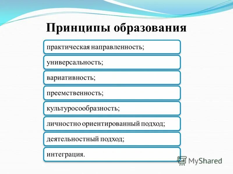 Какие принципы образования в рф