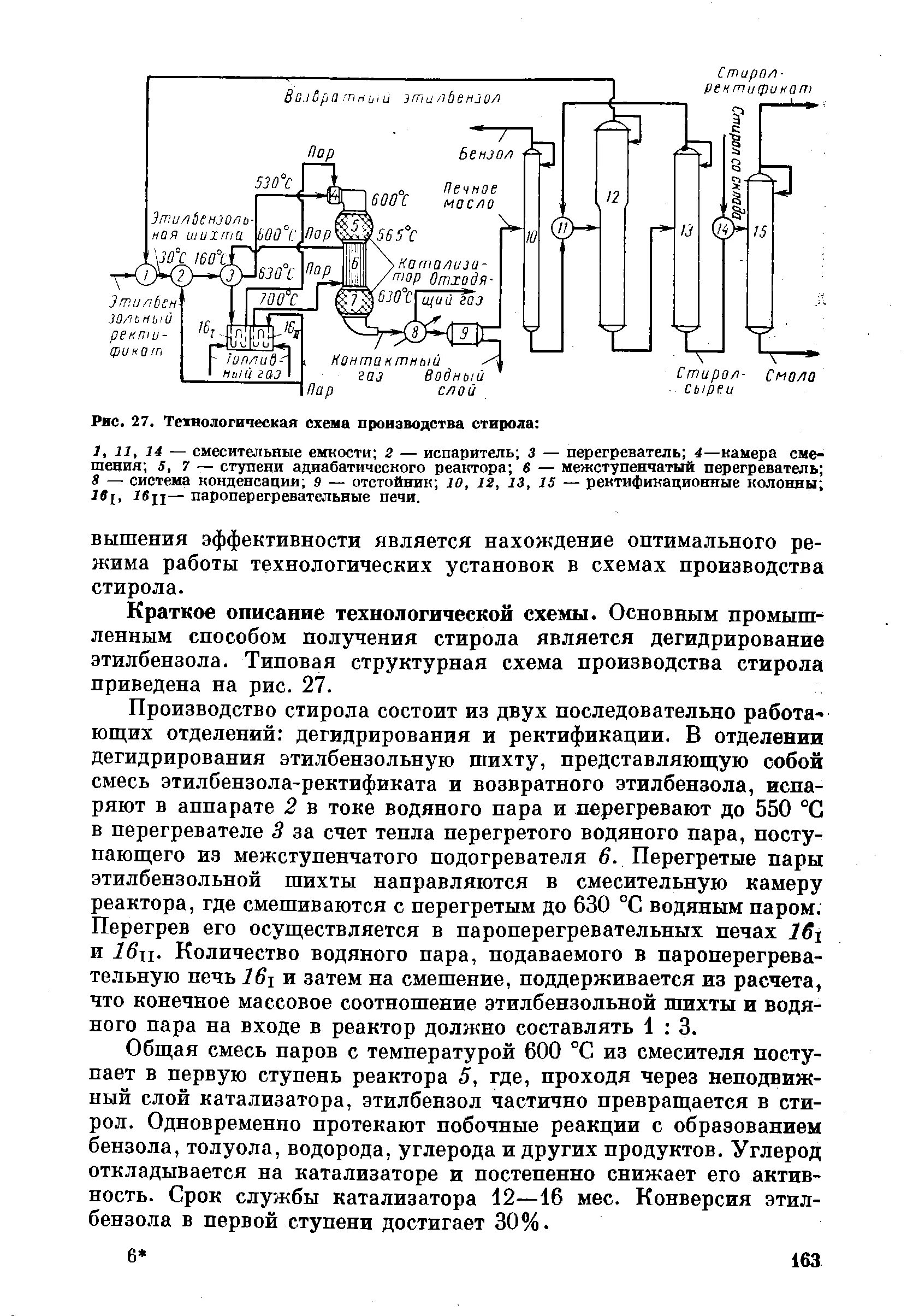 Производство бензола технологическая схема Технологическая схема получения этилбензола Справочник химика 21