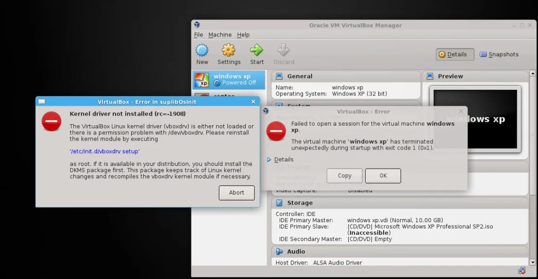 Virtualbox kernel driver not installed rc 1908. Ошибка VIRTUALBOX. VIRTUALBOX 1908. Kernel Driver not installed RC 1908 VIRTUALBOX. VIRTUALBOX ошибка сом объект.